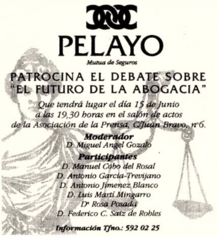 El Mundo · Anuncio Debate Futuro de la Abogacia · Pelayo