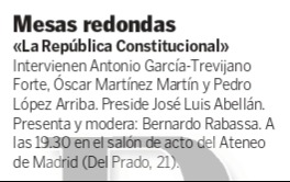 Abc · Anuncio Mesa Redonda Ateneo · Republica Constitucion