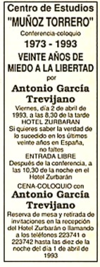 Hoy · Conferencia Veinte Años de Miedo a la Libertad · Badajoz