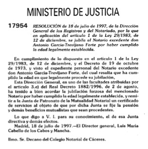 Boe · Jubilación de Notario