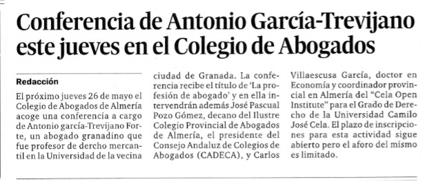 Diario de Almeria · Conferencia Agt Colegio Abogados