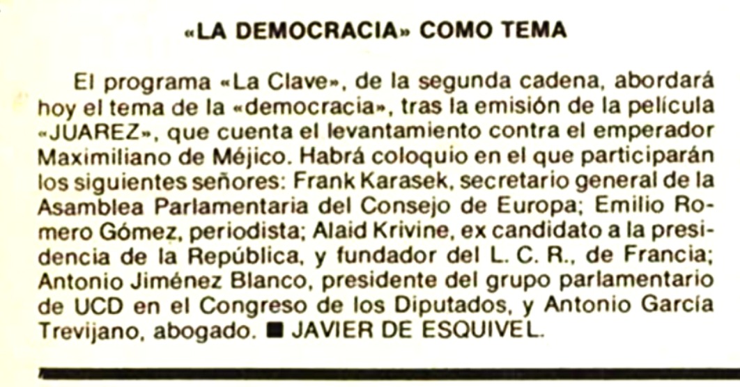 Hoy · Cartelera la Clave Democracia