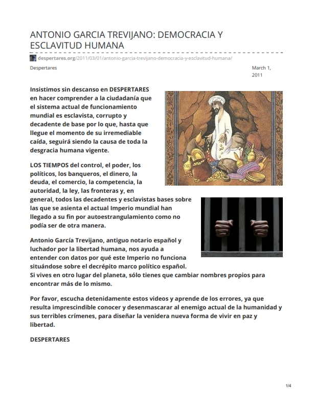 Despertares · Democracia y Esclavitud Humana · Agt