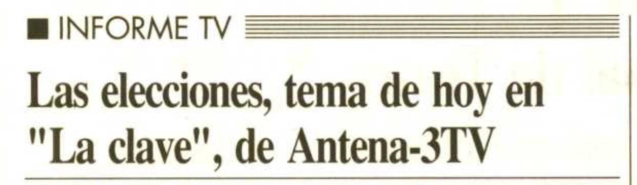 Hoy · Cartelera · La Clave · Elecciones