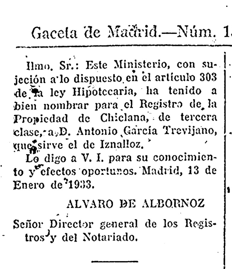 Gaceta Madrid · De Iznalloz a Chiclana · Agt Padre