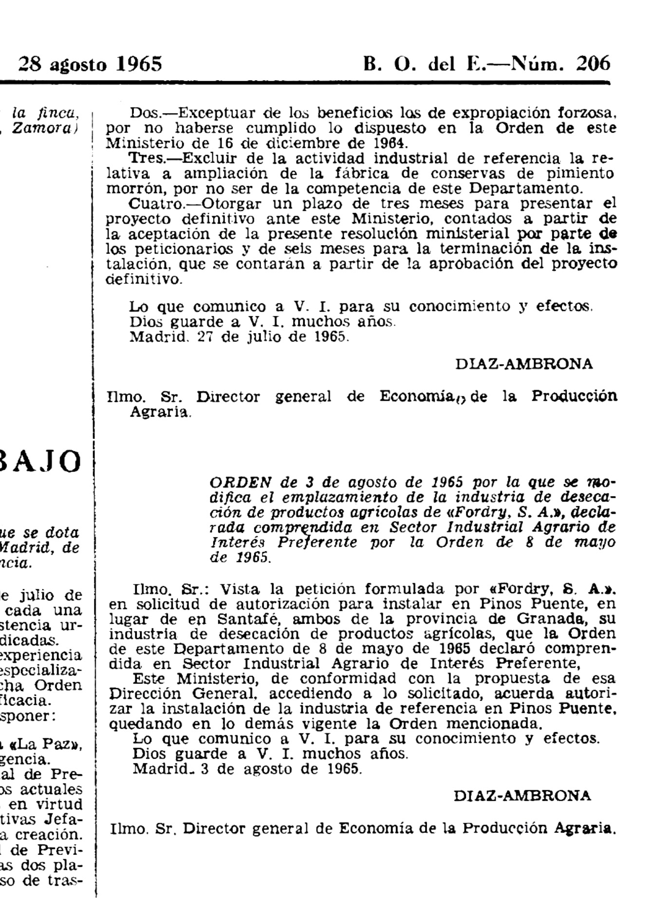 Boe · Autorizacion Pinos Puente