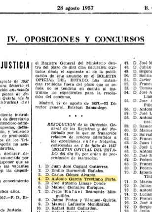 Boe · Oposicion Notario Agt