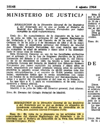 Boe · Excedencia Notario Jarandilla-agt