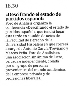 Abc · Conferencia Descifrando el Estado de Partidos · Sevilla · Agt · Marcos Peña