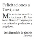 La Razon · Felicitaciones a Trevijano