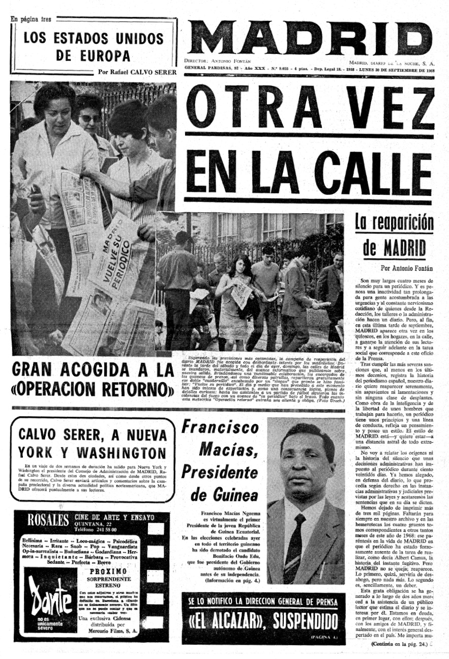 Diario Madrid · El Triunfo de la Verdad · Macias · Guinea · Agt